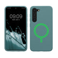 kwmobile Hülle kompatibel mit Samsung Galaxy S23 Hülle - magnetisches Silikon Case kompatibel mit MagSafe - Cover gummiert Arctic Night Arctic Night  