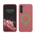 kwmobile Hülle kompatibel mit Samsung Galaxy S23 Plus Hülle - magnetisches Silikon Case kompatibel mit MagSafe - Cover gummiert Dark Rose Dark Rose  