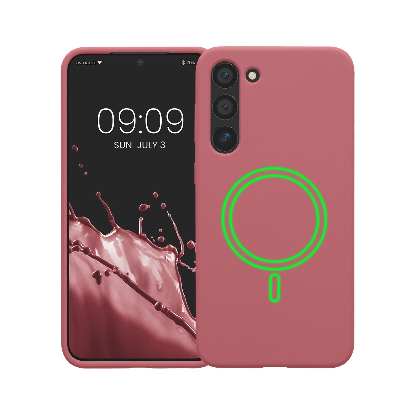 Magnetische Silikon Hülle für Samsung Galaxy S23 Plus Dark Rose