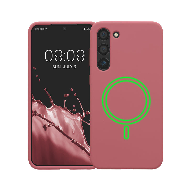 Magnetische Silikon Hülle für Samsung Galaxy S23 Plus Dark Rose