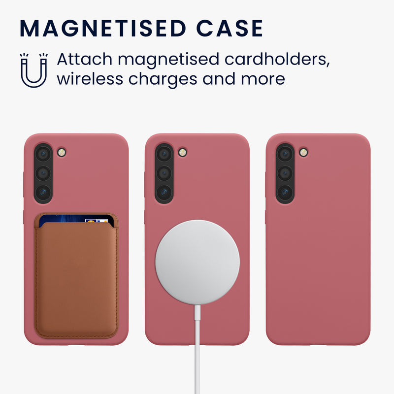 Magnetische Silikon Hülle für Samsung Galaxy S23 Plus Dark Rose