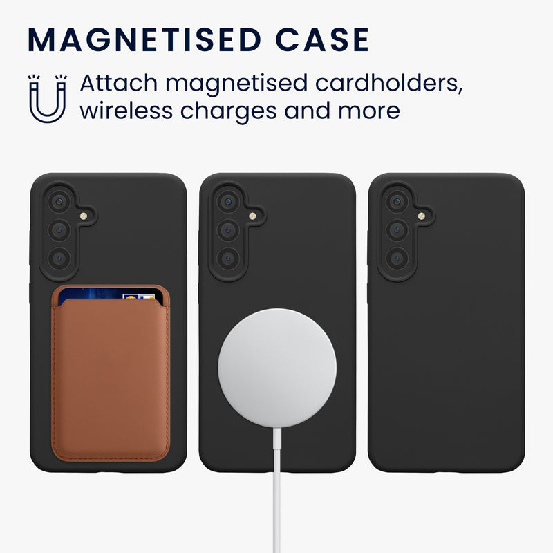 kwmobile Hülle kompatibel mit Samsung Galaxy S24 Plus Hülle - magnetisches Silikon Case kompatibel mit MagSafe - Cover gummiert