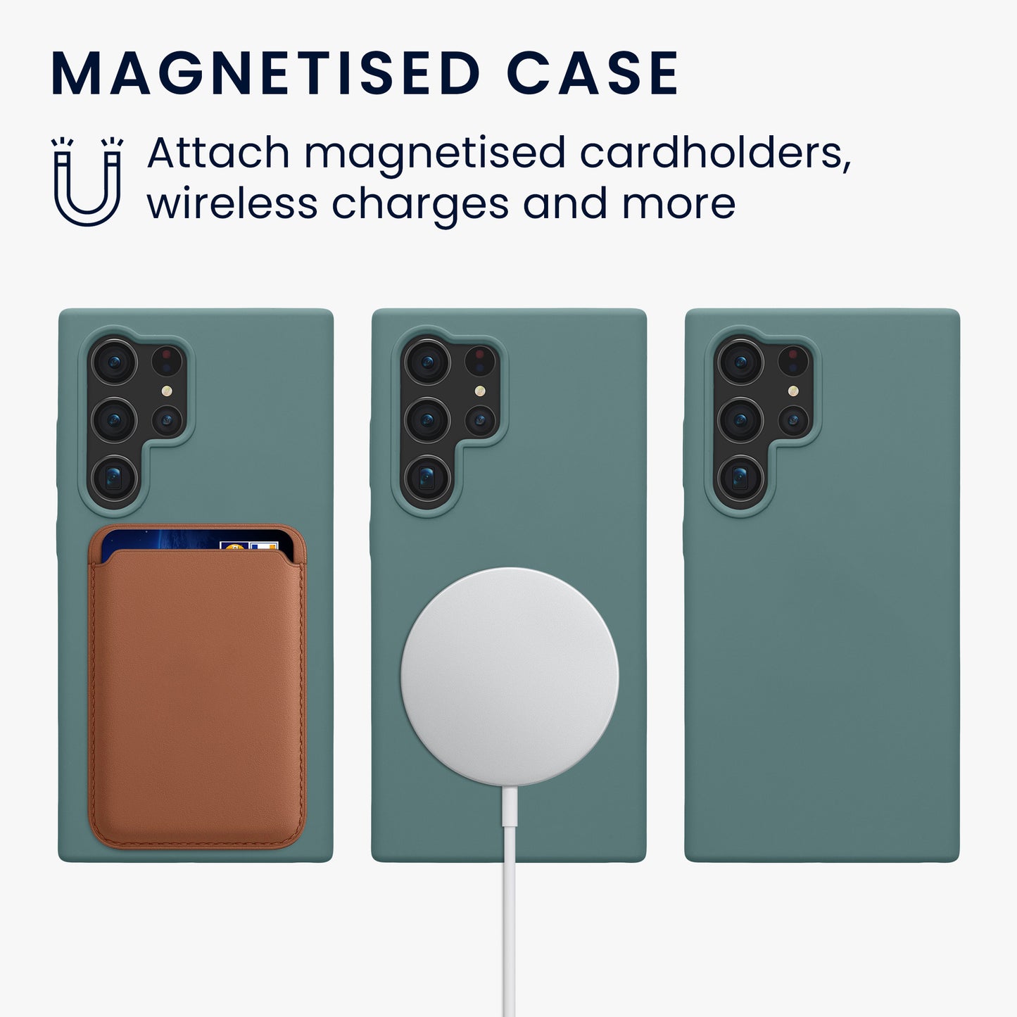 kwmobile Hülle kompatibel mit Samsung Galaxy S24 Ultra Hülle - magnetisches Silikon Case kompatibel mit MagSafe - Cover gummiert