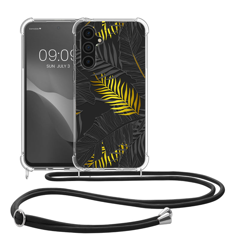kwmobile Necklace Case kompatibel mit Samsung Galaxy S23 FE Hülle Silikon Cover mit Handykette Transparent Dschungel