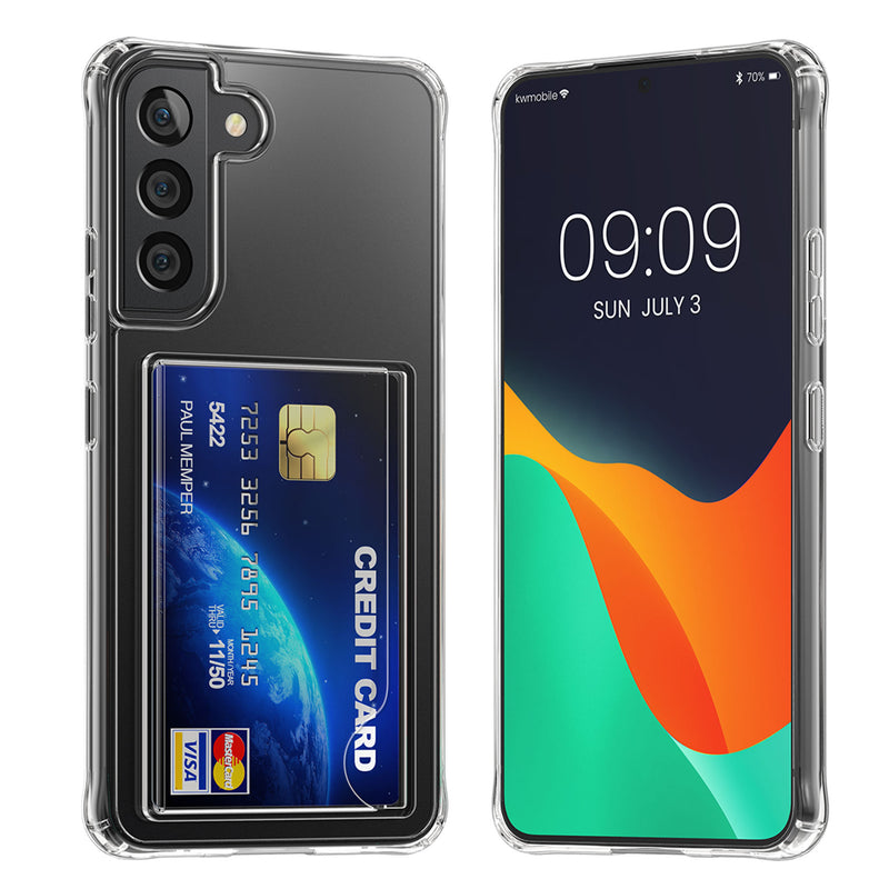 kwmobile Hülle kompatibel mit Samsung Galaxy S22 Plus Handyhülle Kunststoff TPU Cover mit Kartenfach Hartes Case Schutzhülle