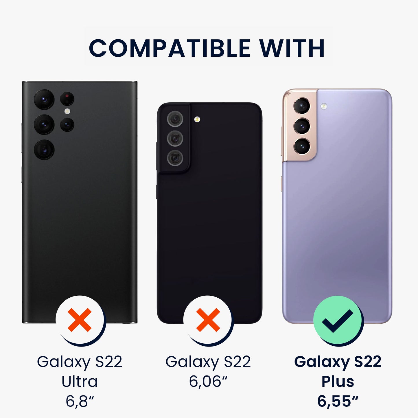 kwmobile Hülle kompatibel mit Samsung Galaxy S22 Plus Handyhülle Kunststoff TPU Cover mit Kartenfach Hartes Case Schutzhülle