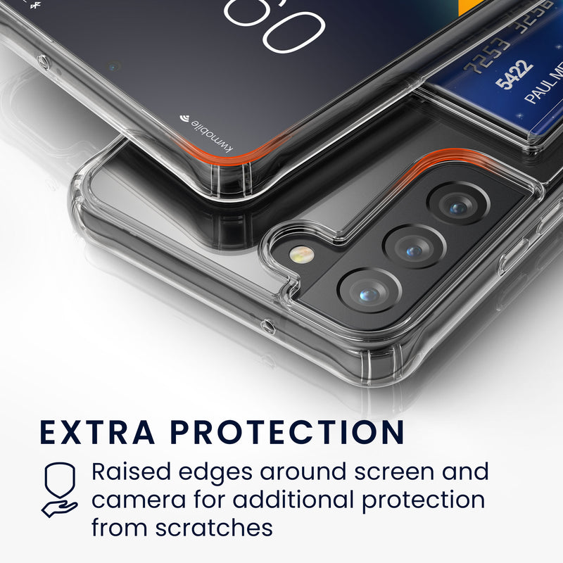 kwmobile Hülle kompatibel mit Samsung Galaxy S22 Plus Handyhülle Kunststoff TPU Cover mit Kartenfach Hartes Case Schutzhülle