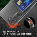 kwmobile Hülle kompatibel mit Samsung Galaxy S22 Plus Handyhülle Kunststoff TPU Cover mit Kartenfach Hartes Case Schutzhülle