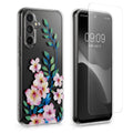 kwmobile Hülle kompatibel mit Samsung Galaxy A54 5G Handyhülle Mit Glas Schutzfolie Blumenblüten und Rosen Transparent