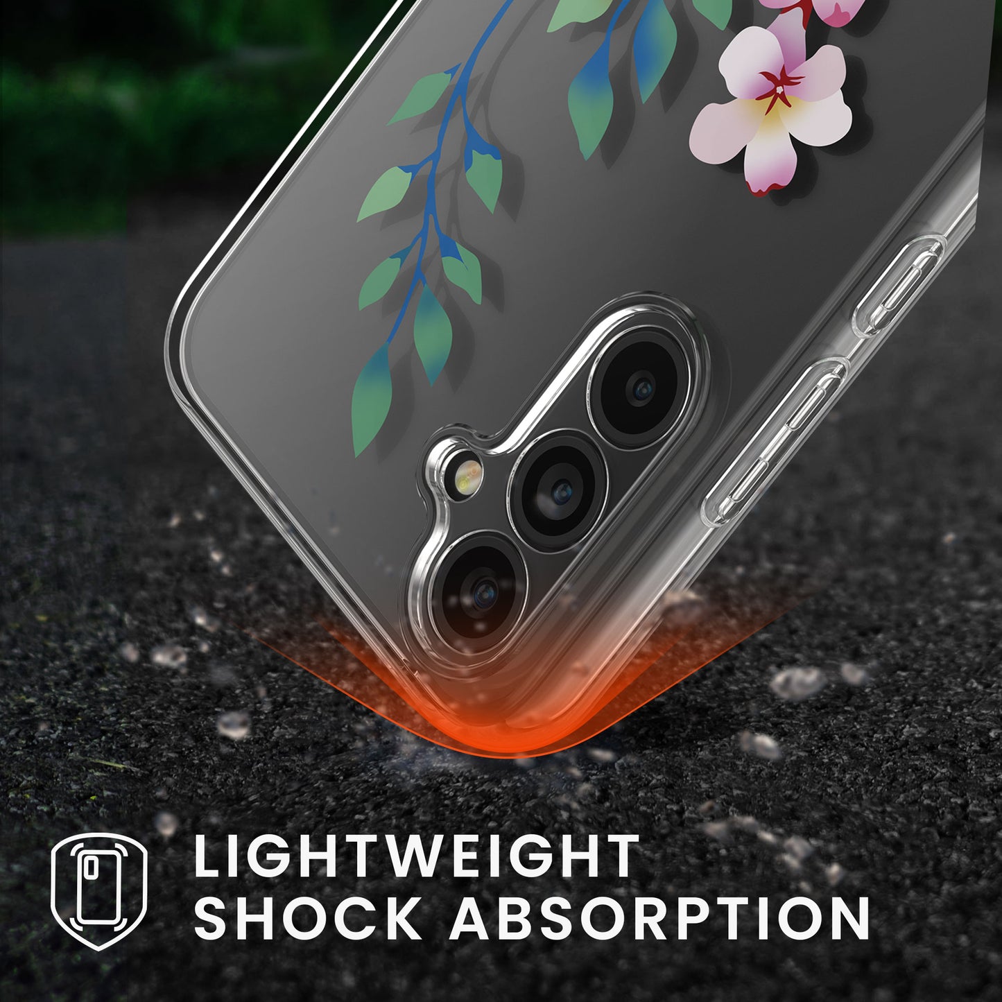 kwmobile Hülle kompatibel mit Samsung Galaxy A54 5G Handyhülle Mit Glas Schutzfolie Blumenblüten und Rosen Transparent