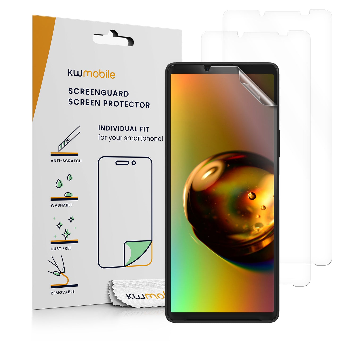 kwmobile 3x Displayschutzfolie kompatibel mit Sony Xperia 10 VI Folie - klare Schutzfolien Set in transparent Transparent  
