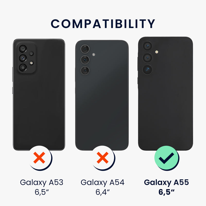 kwmobile Handyhülle kompatibel mit Samsung Galaxy A55 5G Hülle - Handy Cover mit Fach für Karten