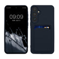 kwmobile Handyhülle kompatibel mit Samsung Galaxy A55 5G Hülle - Handy Cover mit Fach für Karten - in Dunkelblau Dunkelblau  