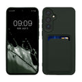 kwmobile Handyhülle kompatibel mit Samsung Galaxy A55 5G Hülle - Handy Cover mit Fach für Karten - in Dunkelgrün Dunkelgrün  