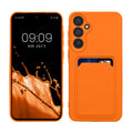 kwmobile Handyhülle kompatibel mit Samsung Galaxy A55 5G Hülle - Handy Cover mit Fach für Karten - in Orange Orange  