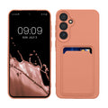 kwmobile Handyhülle kompatibel mit Samsung Galaxy A55 5G Hülle - Handy Cover mit Fach für Karten - in Grapefruit Pink Grapefruit Pink  