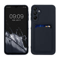 kwmobile Handyhülle kompatibel mit Samsung Galaxy A15 5G Hülle - Handy Cover mit Fach für Karten - in Dunkelblau Dunkelblau  