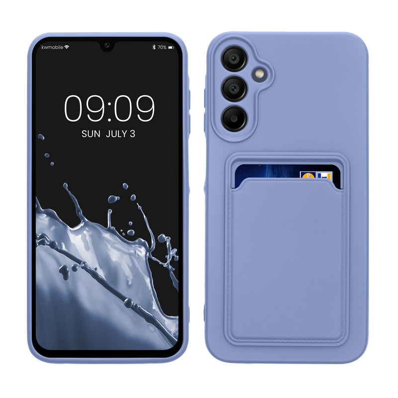 kwmobile Handyhülle kompatibel mit Samsung Galaxy A15 5G Hülle - Handy Cover mit Fach für Karten - in Lavendel Lavendel  