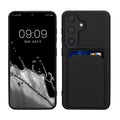 kwmobile Handyhülle kompatibel mit Samsung Galaxy S24 Hülle - Handy Cover mit Fach für Karten - in Schwarz Schwarz  