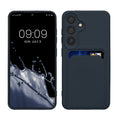 kwmobile Handyhülle kompatibel mit Samsung Galaxy S24 Hülle - Handy Cover mit Fach für Karten - in Dunkelblau Dunkelblau  
