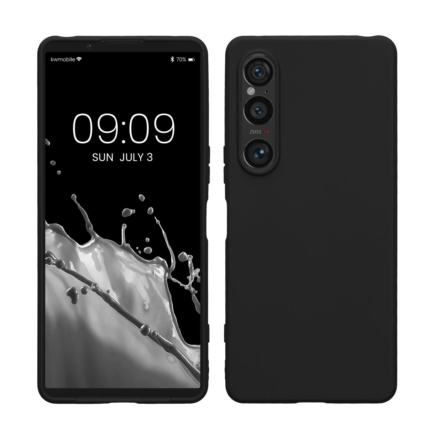 kwmobile Hülle kompatibel mit Sony Xperia 1 VI Hülle - weiches TPU Silikon Case - Cover geeignet für kabelloses Laden - Schwarz Schwarz  