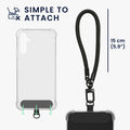 kwmobile Handy Case kompatibel mit Samsung Galaxy A54 5G Hülle Schutzhülle mit Kantenschutz und abnehmbarem Armband inkl. 2 Pads