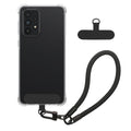 kwmobile Handy TPU Case kompatibel mit Samsung Galaxy A33 5G Hülle - Kristallklare Schutzhülle mit Kantenschutz und abnehmbarem Armband inkl. 2 Pads - Transparent Schwarz Transparent  