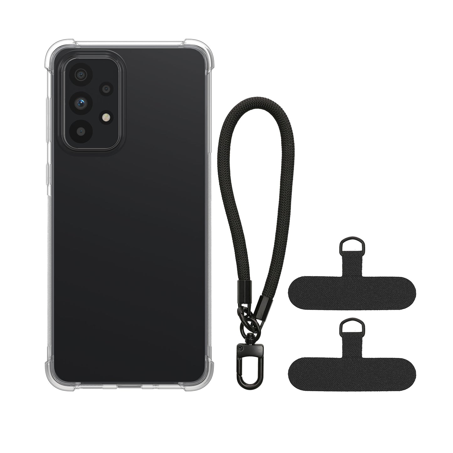 kwmobile Handy Case kompatibel mit Samsung Galaxy A33 5G Hülle mit Kantenschutz und abnehmbarem Armband inkl. 2 Pads