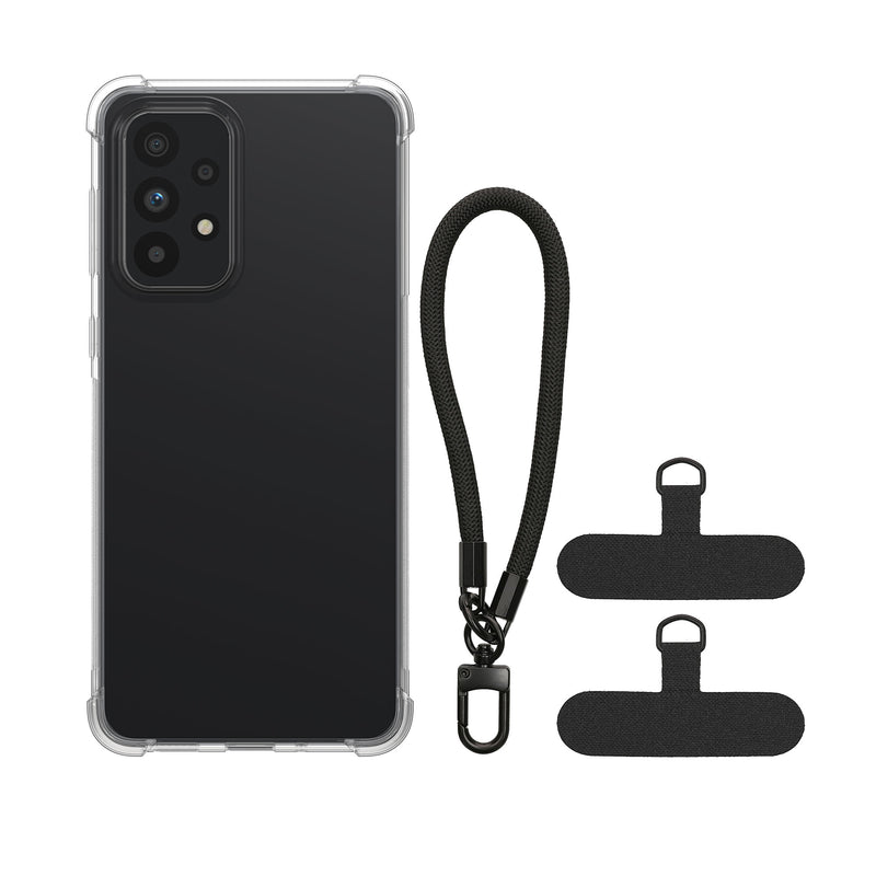 kwmobile Handy Case kompatibel mit Samsung Galaxy A33 5G Hülle mit Kantenschutz und abnehmbarem Armband inkl. 2 Pads