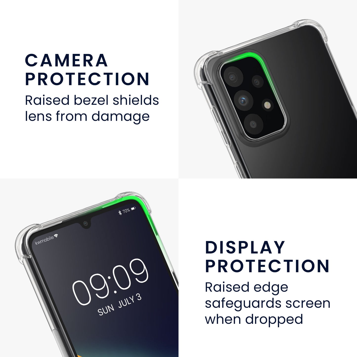 kwmobile Handy Case kompatibel mit Samsung Galaxy A33 5G Hülle mit Kantenschutz und abnehmbarem Armband inkl. 2 Pads