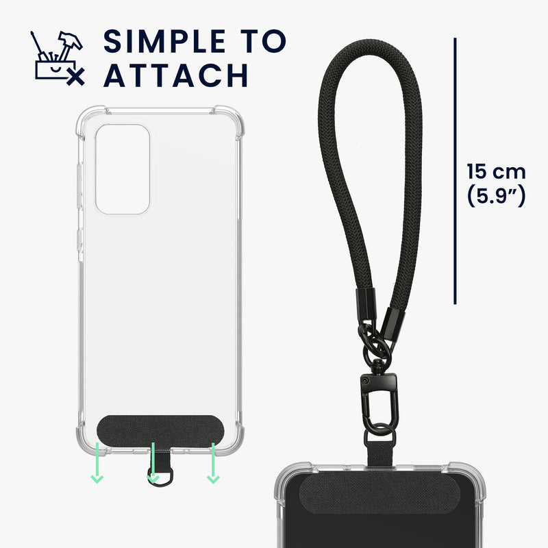 kwmobile Handy Case kompatibel mit Samsung Galaxy A33 5G Hülle mit Kantenschutz und abnehmbarem Armband inkl. 2 Pads