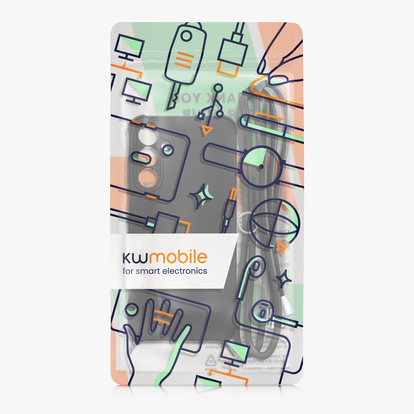 kwmobile Necklace Case kompatibel mit Samsung Galaxy A25 Hülle - Cover mit Kordel zum Umhängen - Silikon Schutzhülle