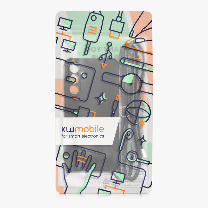kwmobile Necklace Case kompatibel mit Samsung Galaxy A25 Hülle - Cover mit Kordel zum Umhängen - Silikon Schutzhülle