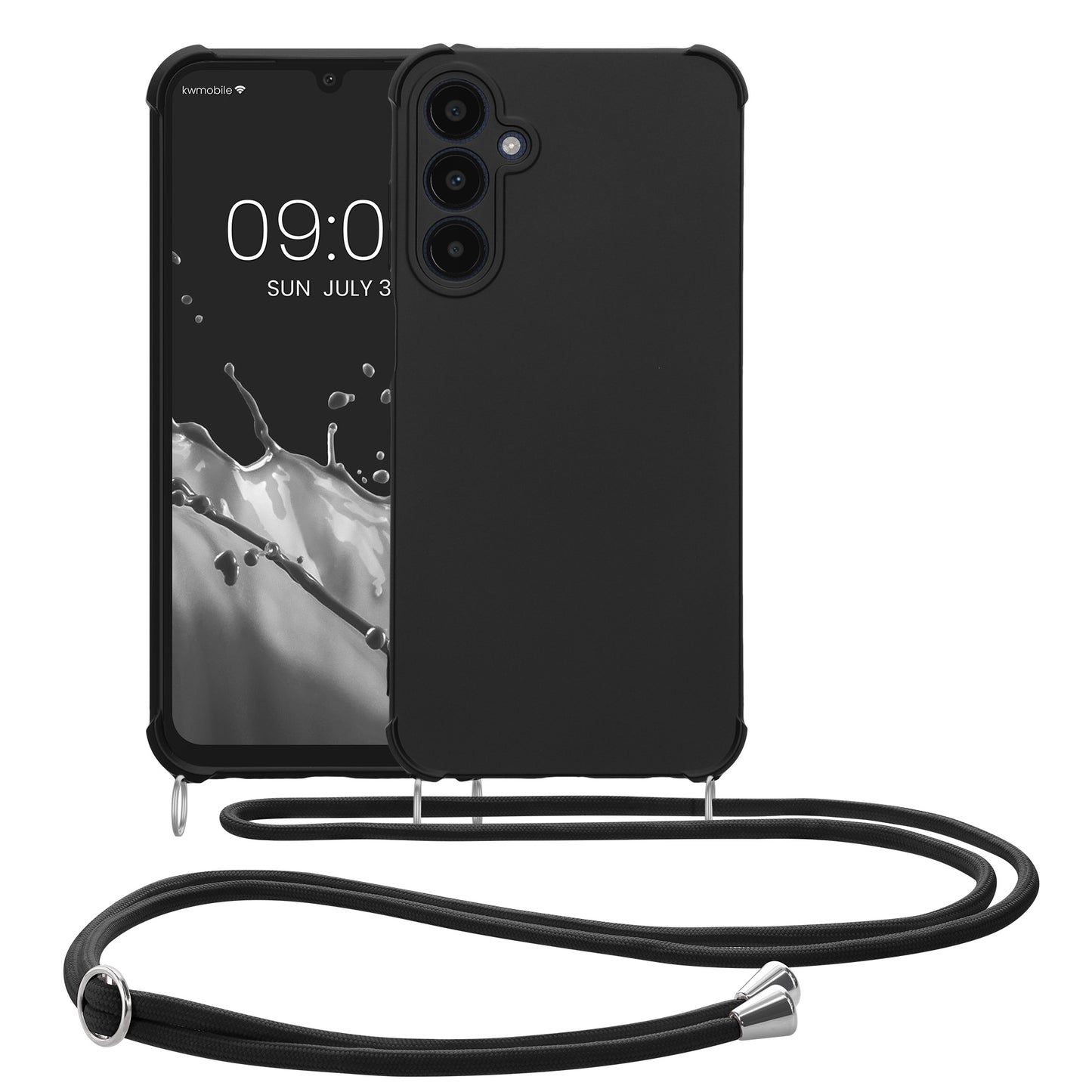 kwmobile Necklace Case kompatibel mit Samsung Galaxy A25 Hülle - Cover mit Kordel zum Umhängen - Silikon Schutzhülle