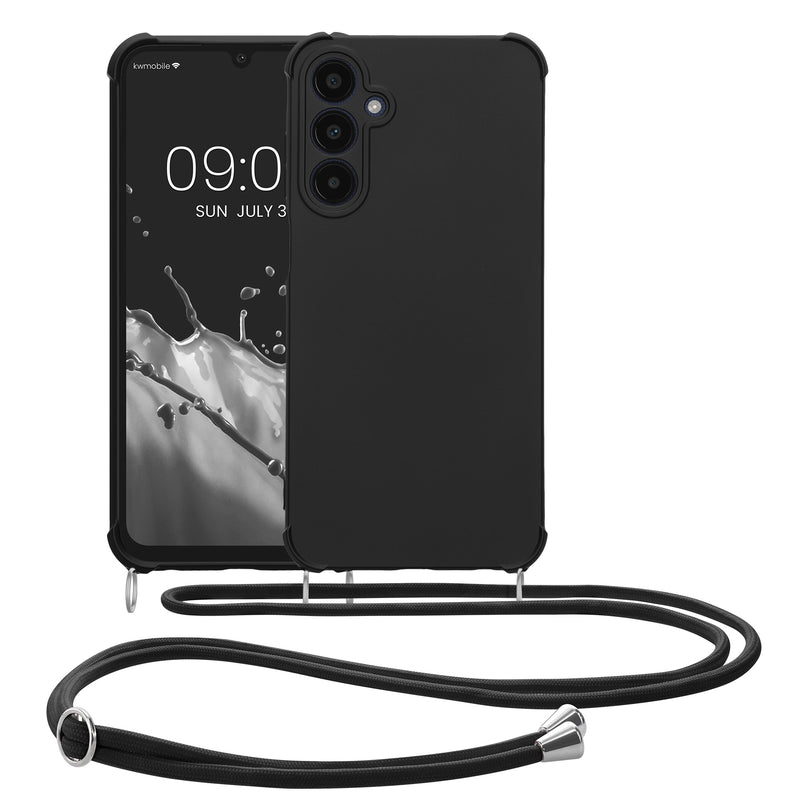 kwmobile Necklace Case kompatibel mit Samsung Galaxy A25 Hülle - Cover mit Kordel zum Umhängen - Silikon Schutzhülle
