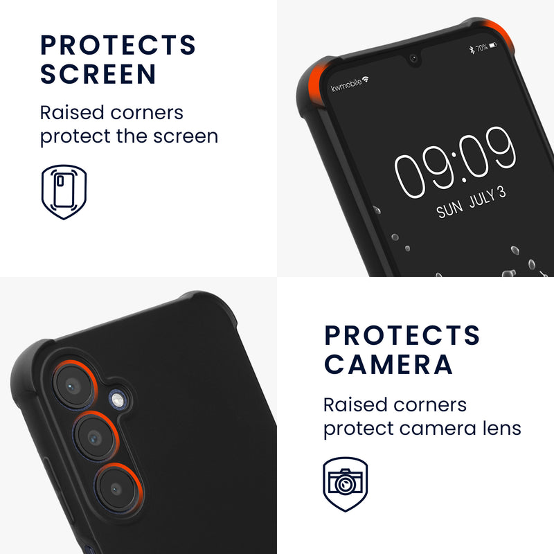 kwmobile Necklace Case kompatibel mit Samsung Galaxy A25 Hülle - Cover mit Kordel zum Umhängen - Silikon Schutzhülle