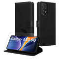 kwmobile Kunstleder Handyhülle kompatibel mit Samsung Galaxy A53 5G Hülle - Brieftaschen Schutzhülle aus PU-Leder mit Displayschutz und RFID-Schutz - Schwarz Schwarz  