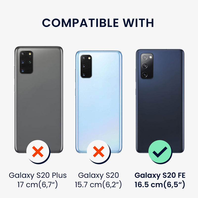 kwmobile Kunstleder Handyhülle kompatibel mit Samsung Galaxy S20 FE Hülle - Brieftaschen Schutzhülle aus PU-Leder mit Displayschutz und RFID-Schutz