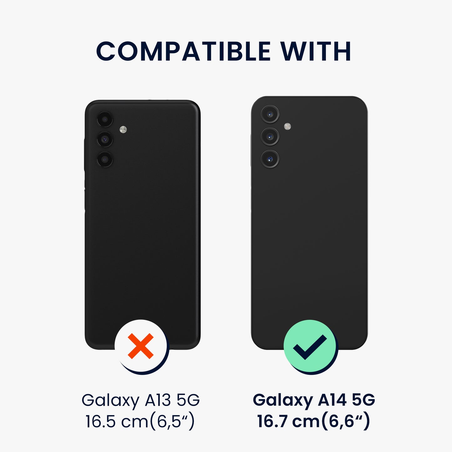 kwmobile Handyhülle kompatibel mit Samsung Galaxy A14 5G Hülle - Brieftaschen Schutzhülle aus PU-Leder mit Displayschutz und RFID-Schutz