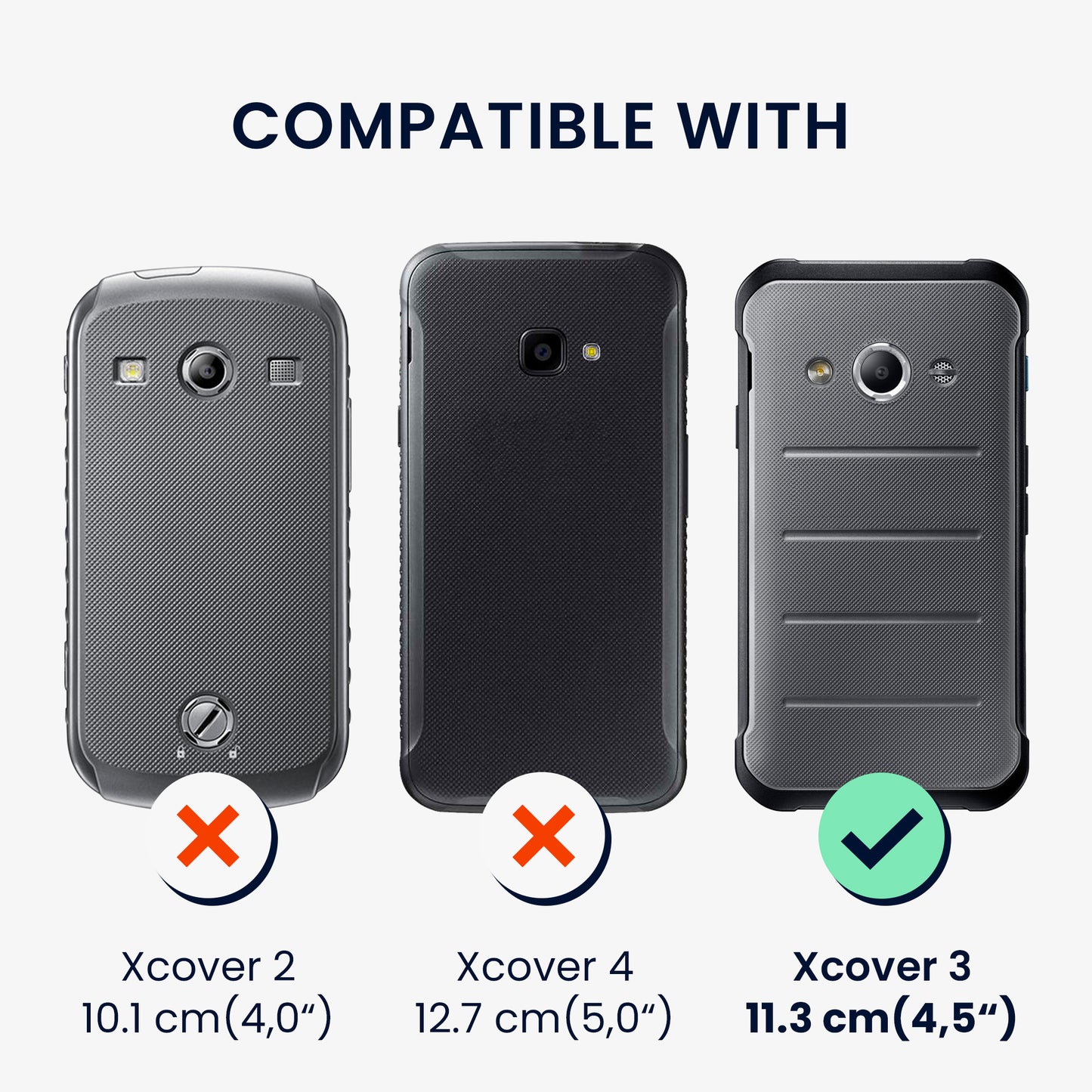 kwmobile Kunstleder Handyhülle kompatibel mit Samsung Galaxy Xcover 3 Hülle - Brieftaschen Schutzhülle aus PU-Leder mit Displayschutz und RFID-Schutz