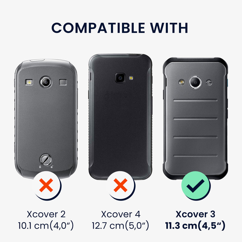 kwmobile Kunstleder Handyhülle kompatibel mit Samsung Galaxy Xcover 3 Hülle - Brieftaschen Schutzhülle aus PU-Leder mit Displayschutz und RFID-Schutz