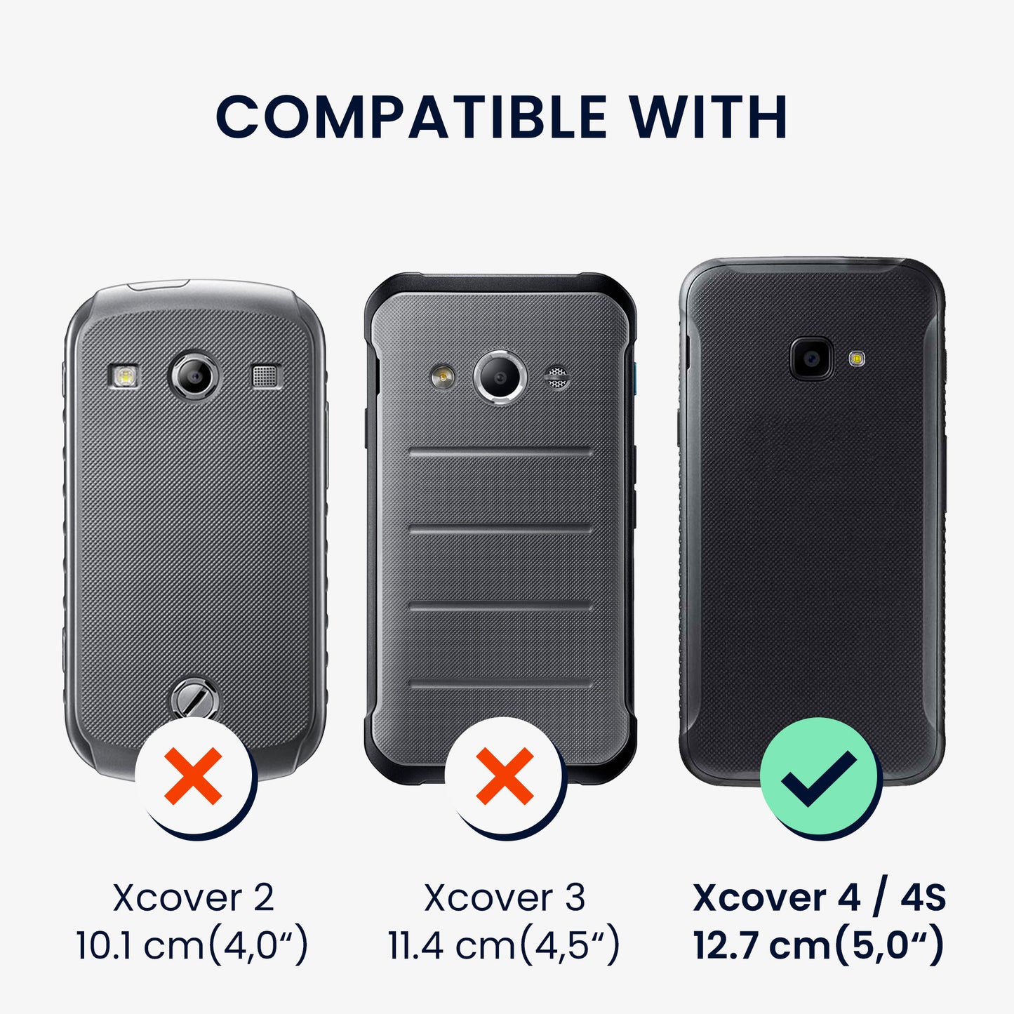 kwmobile Kunstleder Handyhülle kompatibel mit Samsung Galaxy Xcover 4 / 4S Hülle - Brieftaschen Schutzhülle aus PU-Leder mit Displayschutz und RFID-Schutz