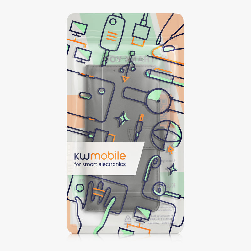 kwmobile Kunstleder Handyhülle kompatibel mit Samsung Galaxy Xcover 4 / 4S Hülle - Brieftaschen Schutzhülle aus PU-Leder mit Displayschutz und RFID-Schutz
