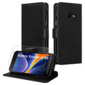 kwmobile Kunstleder Handyhülle kompatibel mit Samsung Galaxy Xcover 4 / 4S Hülle - Brieftaschen Schutzhülle aus PU-Leder mit Displayschutz und RFID-Schutz - Schwarz Schwarz  