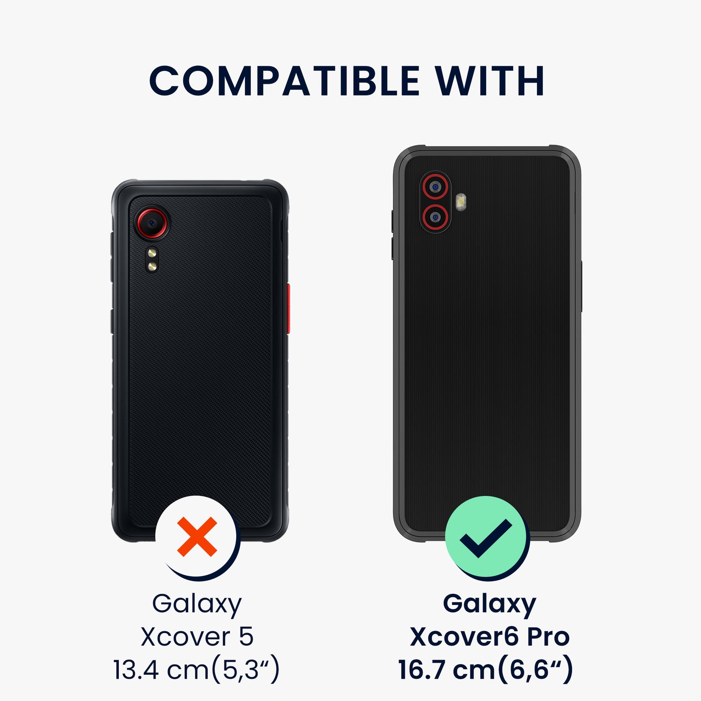 kwmobile Kunstleder Handyhülle kompatibel mit Samsung Galaxy Xcover6 Pro Hülle Brieftaschen Schutzhülle aus PU-Leder mit Displayschutz und RFID-Schutz