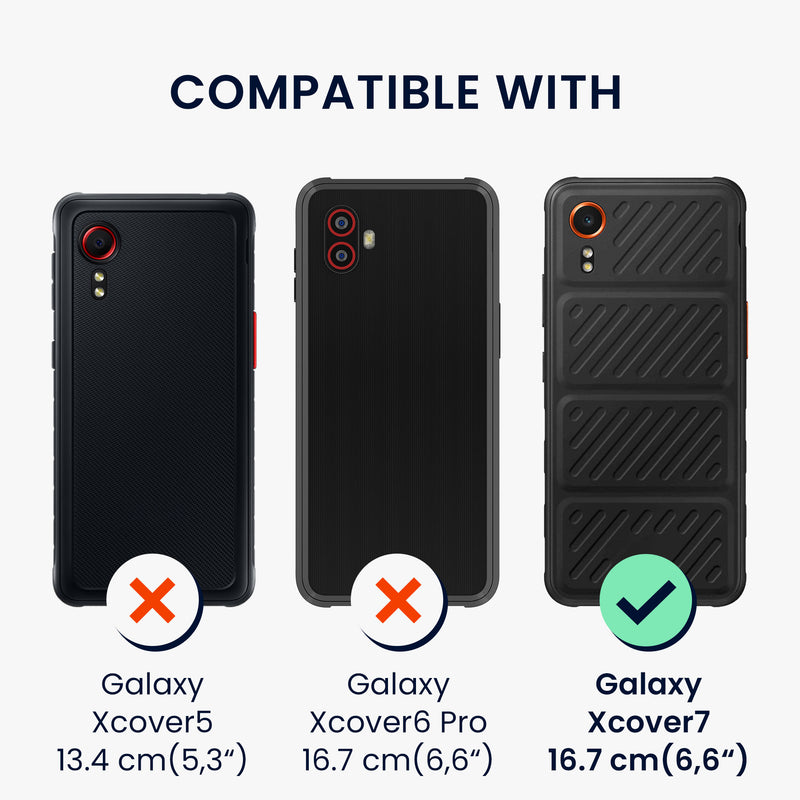 kwmobile Kunstleder Handyhülle kompatibel mit Samsung Galaxy Xcover7 Hülle - Brieftaschen Schutzhülle aus PU-Leder mit Displayschutz und RFID-Schutz