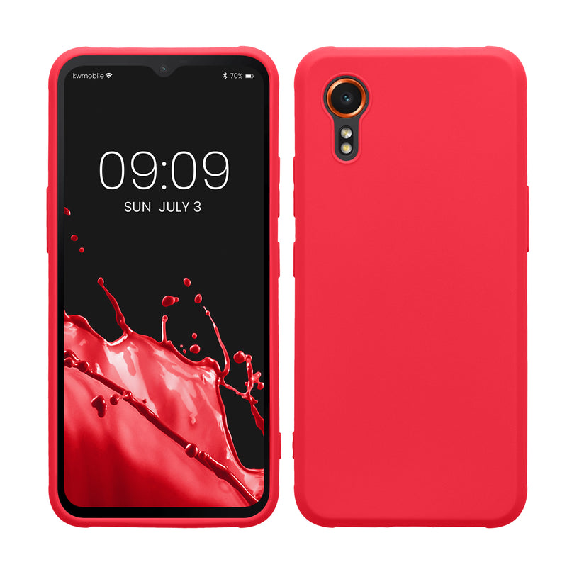 kwmobile Hülle kompatibel mit Samsung Galaxy Xcover7 Hülle - weiches TPU Silikon Case - Cover geeignet für kabelloses Laden - Neon Pink Neon Pink  
