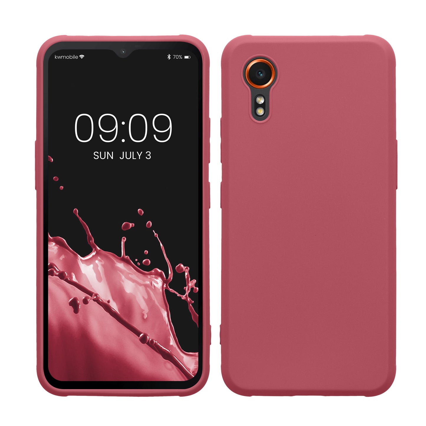 kwmobile Hülle kompatibel mit Samsung Galaxy Xcover7 Hülle - weiches TPU Silikon Case - Cover geeignet für kabelloses Laden - Dark Rose Dark Rose  