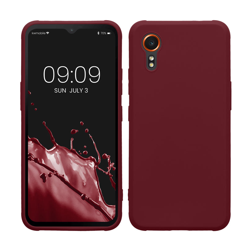 kwmobile Hülle kompatibel mit Samsung Galaxy Xcover7 Hülle - weiches TPU Silikon Case - Cover geeignet für kabelloses Laden - Bordeaux Violett Bordeaux Violett  