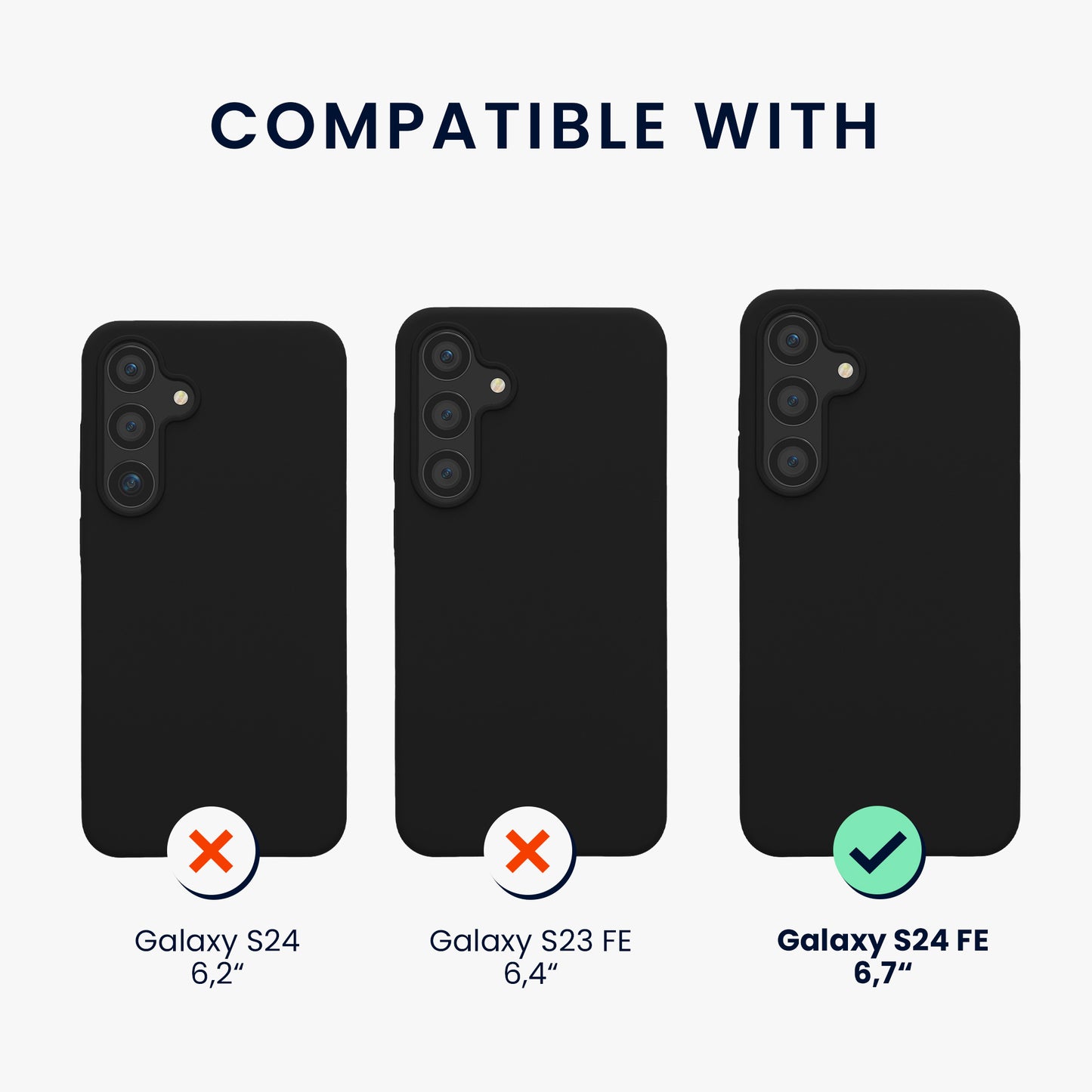 kwmobile Handyhülle für Samsung Galaxy S24 FE Hülle Case Silikon Kabelloses Laden Schutzhülle Cover